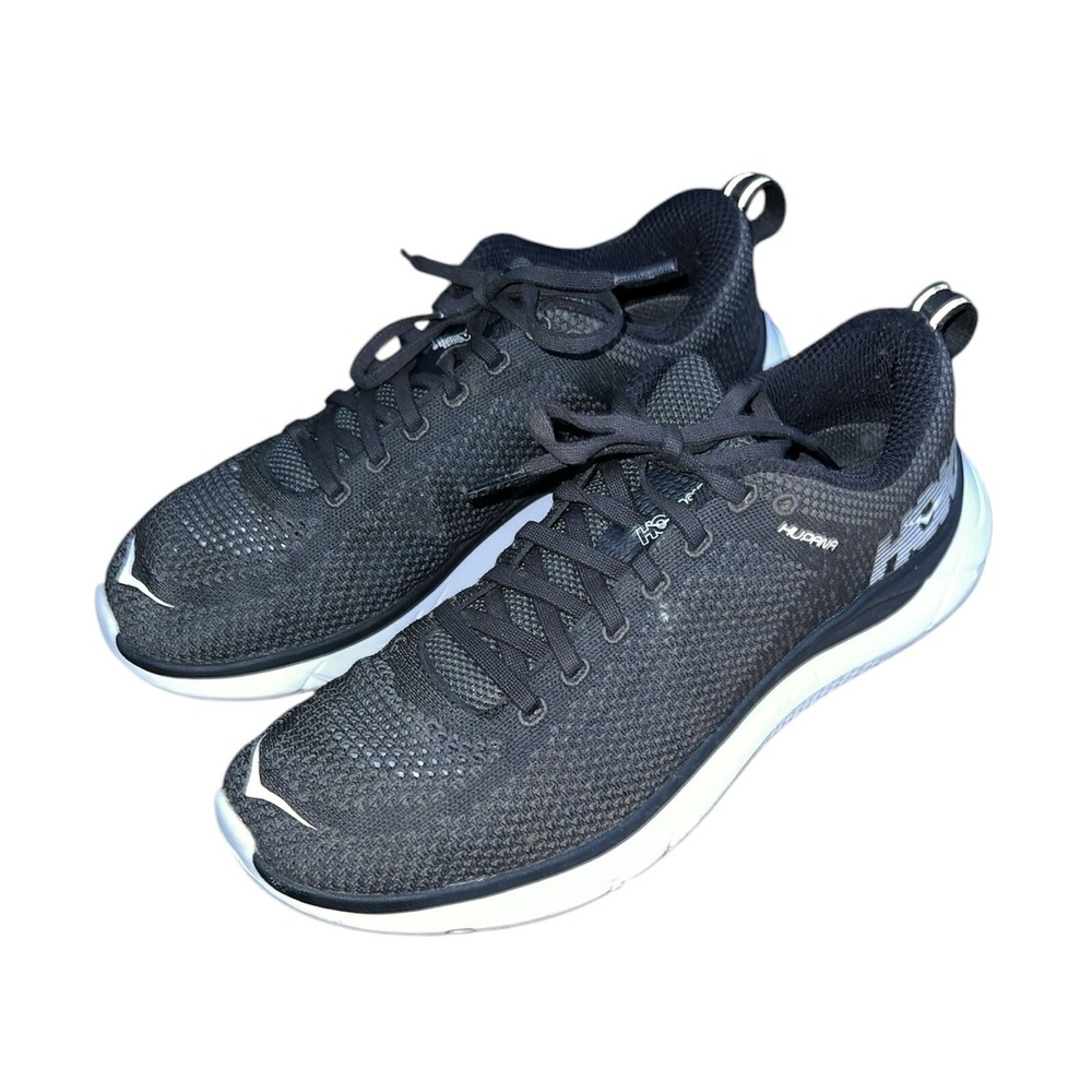 Hoka One One Hupana 2 Running Shoes Womens 9.5 Black White 1019573 Low Top
